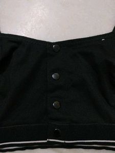 Black Button-Front Bralette