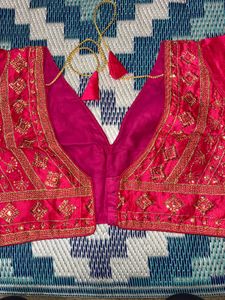 Pink And Golden Blouse With Short Sleeves