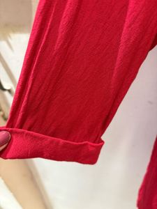 Beautiful Red criss-cross back Shirt