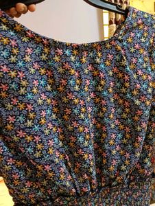 Floral Print Smocked Waist Dress