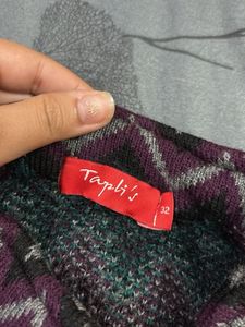 Patterned Knit Coat