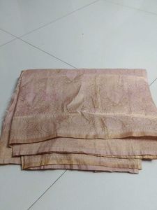 Golden pink soft silk saree