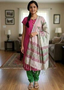 Pink & Green Kurta Set