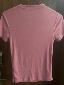 Zara Fitted Pink Tshirt Rib Material