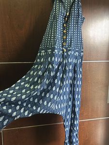 Women Floral Printed Button Up Jodhpuri Jumpsuit
