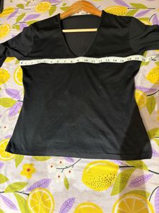 Black V Neck Imported Top