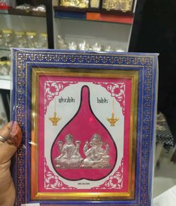 Ganeshji Nd Laxmi JiShubh Labh Silver Plated Fram