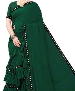 Elegant Green Saree Unstitched Blouse