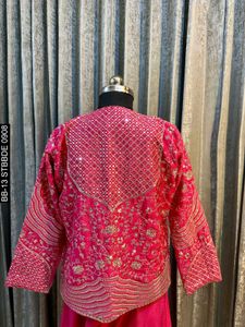 Chinon Silk Plazo+ Blouse With Overlay Jacket