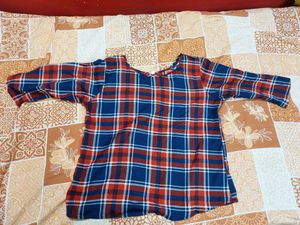 Red And Blue Chequered Women&#39;s Top