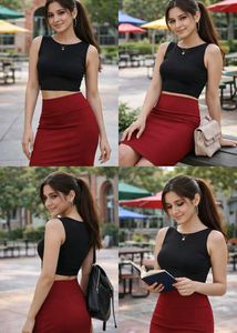 Burgundy Pencil Skirt