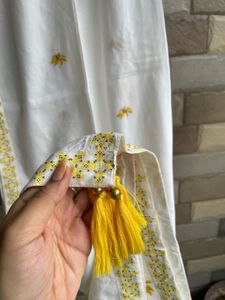 Yellow Embroidered Kurta Sharara Set