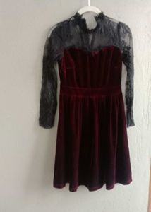 Maroon black dress