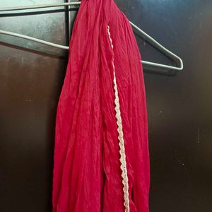 Net Red Dupatta - 2 Meters Size