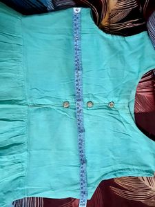 Soft Cyan Frock With Overcoat
