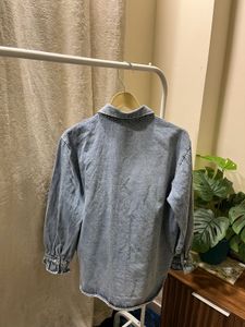 Denim Floral Blouse