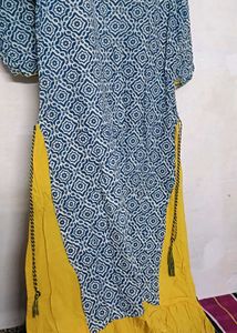 Stylish Blue &amp; Yellow Kurti