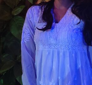 Elegant White Short Kurti