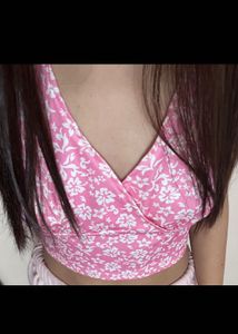 Floral Pink Crop Top