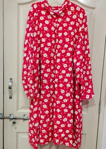 Red Floral Print Dress