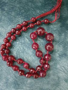 Red Agate Beaded Necklace