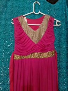 Pink &amp; Gold Embellished Party Dress
