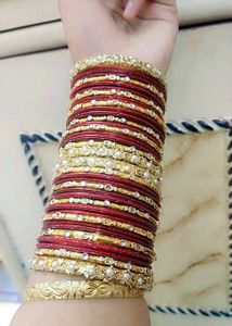 Red &amp; Gold Bangle Set