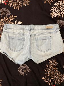 High-Low denim shorts