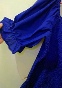 Square Neck Blue Top