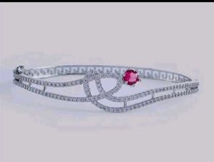 Red-Brass-Silver-Plated-HandcraftedCZ StoneBracele