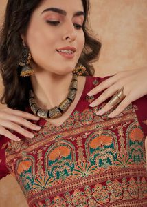 SANGRIA Maroon Maxi Ethnic Dress