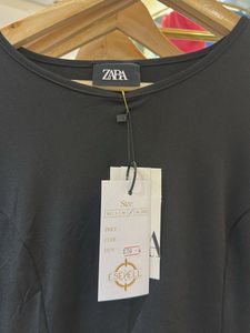 Zara Black Peplum Top