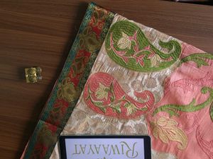 Pink Thread Work Chanderi Silk Saree