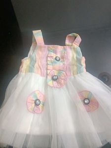 New Born Frock Elegant White