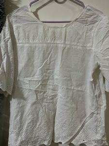 White broderie anglaise Top