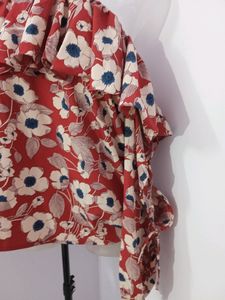Floral Asymmetric Fashionable Tops