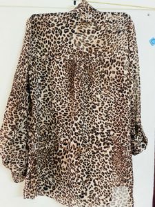 Leopard Print Button Down Shirt