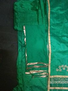 Green &amp; Gold Embroidered Dress