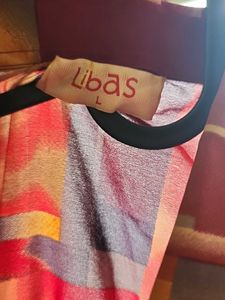 L Size Libas Kurti - Vibrant Red and Yellow Plaid