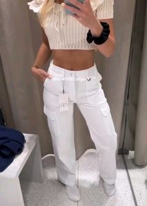 Zara White Cargo Pants
