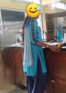 Blue Printed Kurta Set