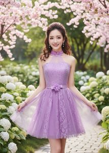 Lavender Pretty Short Dress