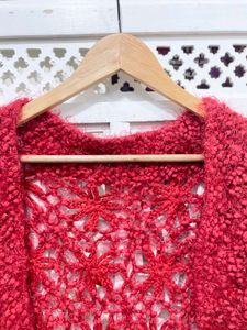 Boho Inspired Red Crochet Shrug B