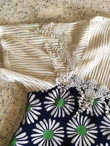 Withe Top With Flower Design