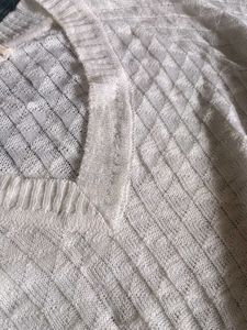 White V-Neck Knit Top