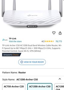 Tp-Link Archer C5 V4 Dual band 1200Mbps