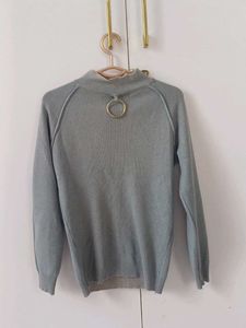Mock Neck Sweater with Ring Detail
