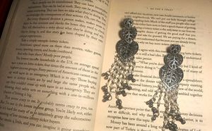 Silver Dangle Earrings with Pearl Accents