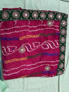 Bandhej Pink Saree