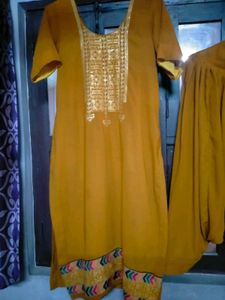 Mustard Kurta Set
